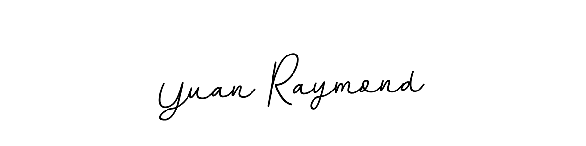 How to make Yuan Raymond name signature. Use BallpointsItalic-DORy9 style for creating short signs online. This is the latest handwritten sign. Yuan Raymond signature style 11 images and pictures png