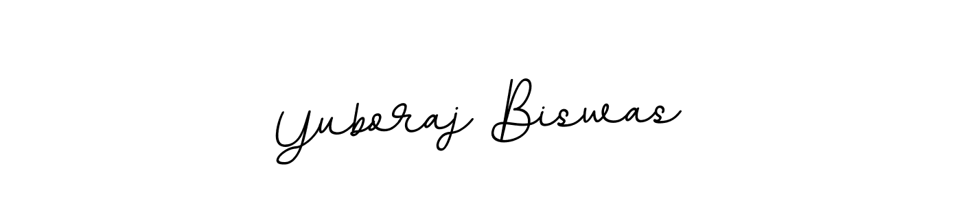 This is the best signature style for the Yuboraj Biswas name. Also you like these signature font (BallpointsItalic-DORy9). Mix name signature. Yuboraj Biswas signature style 11 images and pictures png