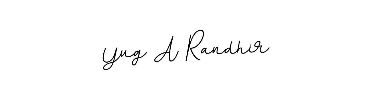 Create a beautiful signature design for name Yug A Randhir. With this signature (BallpointsItalic-DORy9) fonts, you can make a handwritten signature for free. Yug A Randhir signature style 11 images and pictures png