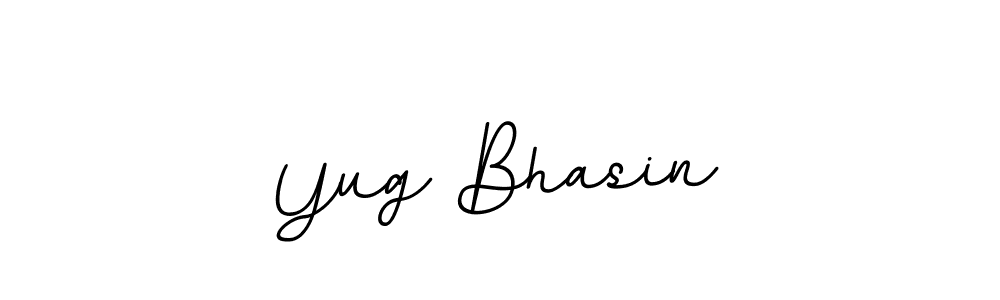 Create a beautiful signature design for name Yug Bhasin. With this signature (BallpointsItalic-DORy9) fonts, you can make a handwritten signature for free. Yug Bhasin signature style 11 images and pictures png