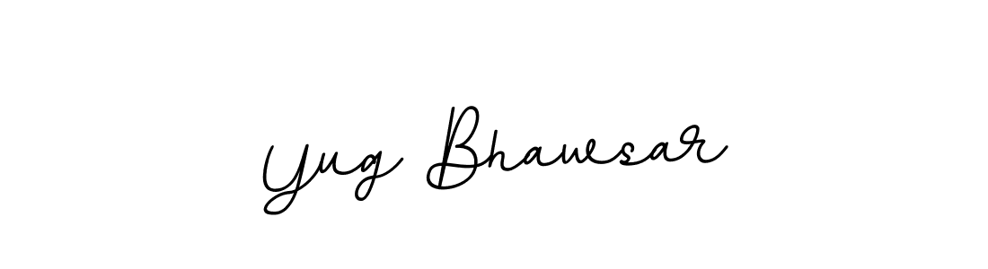 How to make Yug Bhawsar name signature. Use BallpointsItalic-DORy9 style for creating short signs online. This is the latest handwritten sign. Yug Bhawsar signature style 11 images and pictures png