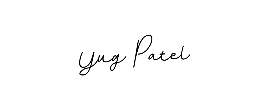 How to make Yug Patel name signature. Use BallpointsItalic-DORy9 style for creating short signs online. This is the latest handwritten sign. Yug Patel signature style 11 images and pictures png