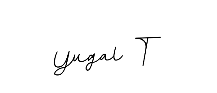 Make a beautiful signature design for name Yugal T. With this signature (BallpointsItalic-DORy9) style, you can create a handwritten signature for free. Yugal T signature style 11 images and pictures png
