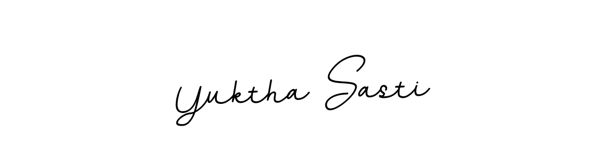Create a beautiful signature design for name Yuktha Sasti. With this signature (BallpointsItalic-DORy9) fonts, you can make a handwritten signature for free. Yuktha Sasti signature style 11 images and pictures png