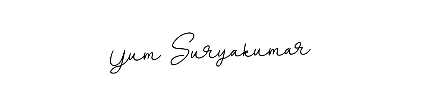 Use a signature maker to create a handwritten signature online. With this signature software, you can design (BallpointsItalic-DORy9) your own signature for name Yum Suryakumar. Yum Suryakumar signature style 11 images and pictures png