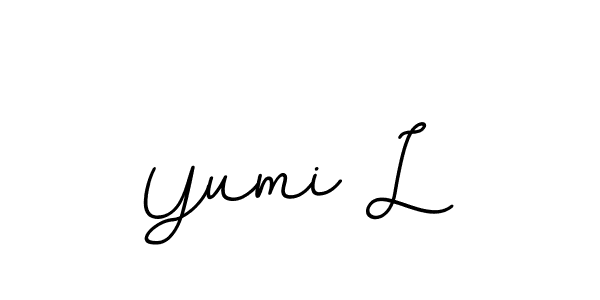 Yumi L stylish signature style. Best Handwritten Sign (BallpointsItalic-DORy9) for my name. Handwritten Signature Collection Ideas for my name Yumi L. Yumi L signature style 11 images and pictures png