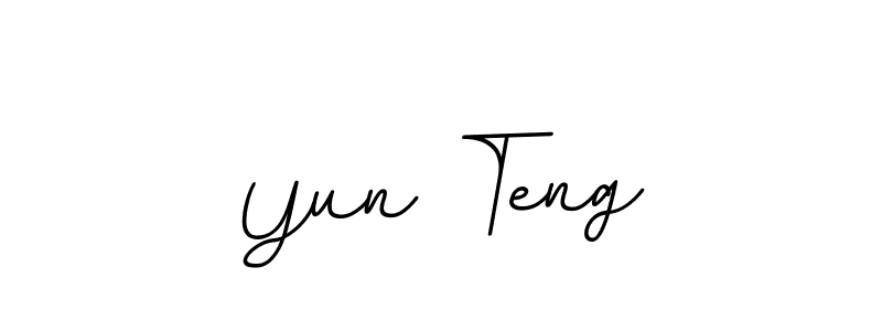 You should practise on your own different ways (BallpointsItalic-DORy9) to write your name (Yun Teng) in signature. don't let someone else do it for you. Yun Teng signature style 11 images and pictures png