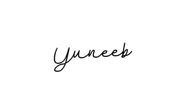 How to make Yuneeb name signature. Use BallpointsItalic-DORy9 style for creating short signs online. This is the latest handwritten sign. Yuneeb signature style 11 images and pictures png