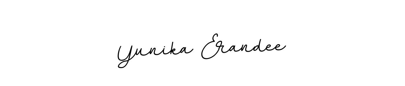 You should practise on your own different ways (BallpointsItalic-DORy9) to write your name (Yunika Erandee) in signature. don't let someone else do it for you. Yunika Erandee signature style 11 images and pictures png