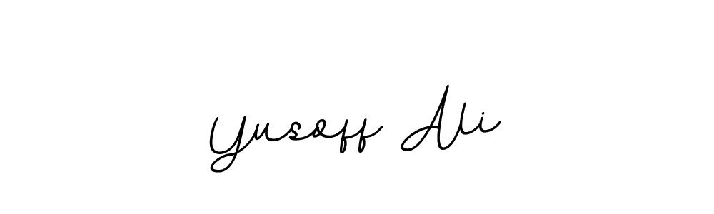 How to make Yusoff Ali name signature. Use BallpointsItalic-DORy9 style for creating short signs online. This is the latest handwritten sign. Yusoff Ali signature style 11 images and pictures png