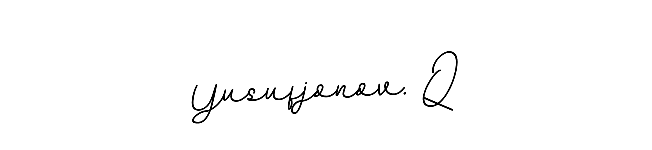 Use a signature maker to create a handwritten signature online. With this signature software, you can design (BallpointsItalic-DORy9) your own signature for name Yusufjonov. Q. Yusufjonov. Q signature style 11 images and pictures png