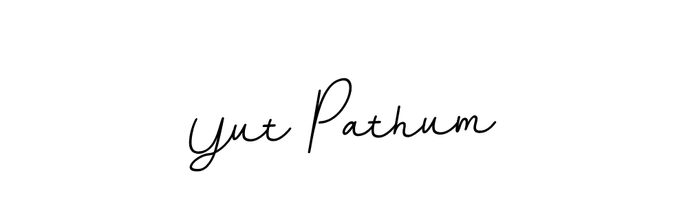 How to make Yut Pathum name signature. Use BallpointsItalic-DORy9 style for creating short signs online. This is the latest handwritten sign. Yut Pathum signature style 11 images and pictures png