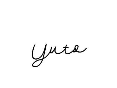 Use a signature maker to create a handwritten signature online. With this signature software, you can design (BallpointsItalic-DORy9) your own signature for name Yuto. Yuto signature style 11 images and pictures png