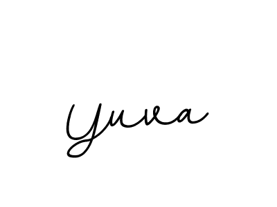 Use a signature maker to create a handwritten signature online. With this signature software, you can design (BallpointsItalic-DORy9) your own signature for name Yuva. Yuva signature style 11 images and pictures png