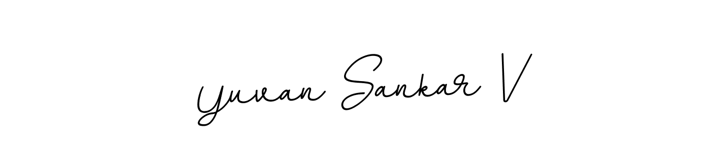 Create a beautiful signature design for name Yuvan Sankar V. With this signature (BallpointsItalic-DORy9) fonts, you can make a handwritten signature for free. Yuvan Sankar V signature style 11 images and pictures png