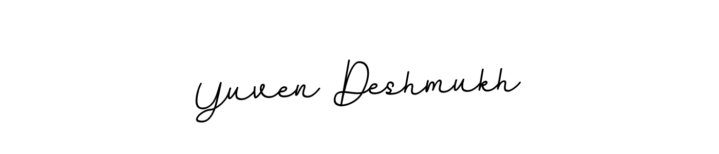 It looks lik you need a new signature style for name Yuven Deshmukh. Design unique handwritten (BallpointsItalic-DORy9) signature with our free signature maker in just a few clicks. Yuven Deshmukh signature style 11 images and pictures png