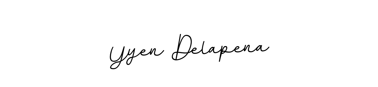 Design your own signature with our free online signature maker. With this signature software, you can create a handwritten (BallpointsItalic-DORy9) signature for name Yyen Delapena. Yyen Delapena signature style 11 images and pictures png