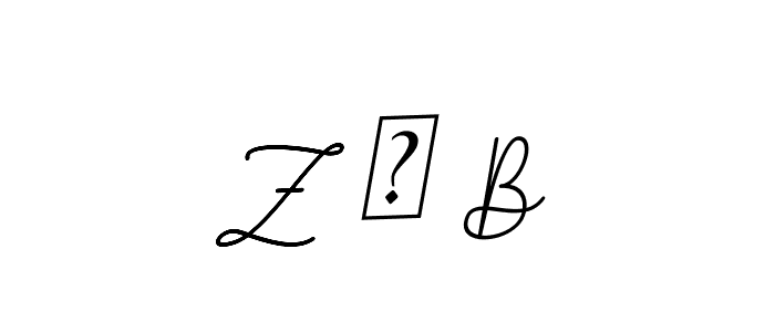 This is the best signature style for the Z ＆ B name. Also you like these signature font (BallpointsItalic-DORy9). Mix name signature. Z ＆ B signature style 11 images and pictures png