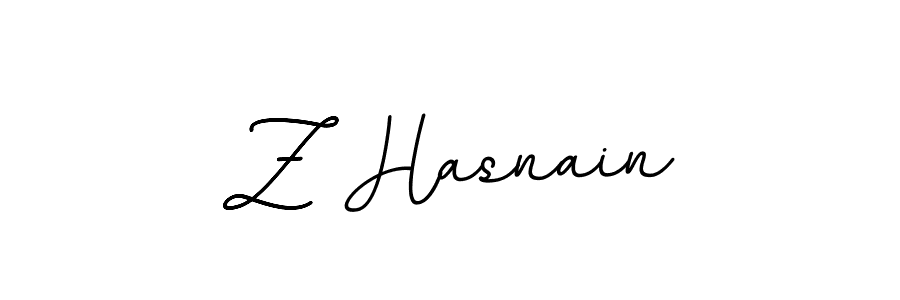 How to make Z Hasnain name signature. Use BallpointsItalic-DORy9 style for creating short signs online. This is the latest handwritten sign. Z Hasnain signature style 11 images and pictures png
