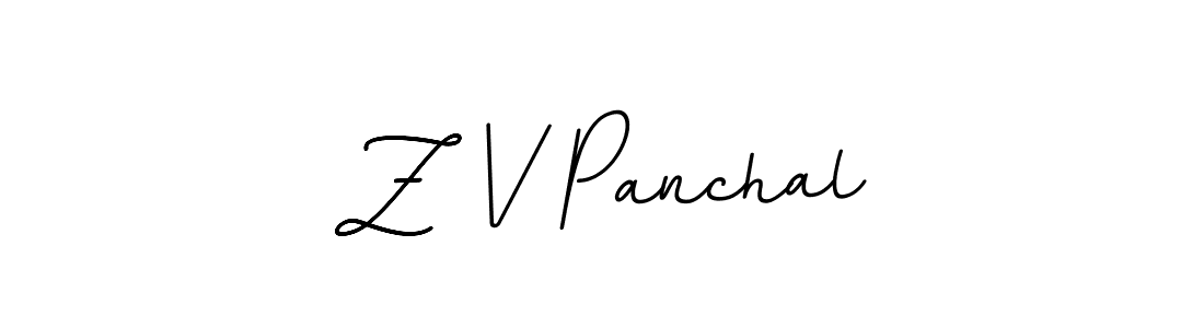 How to make Z V Panchal name signature. Use BallpointsItalic-DORy9 style for creating short signs online. This is the latest handwritten sign. Z V Panchal signature style 11 images and pictures png