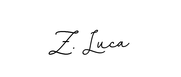 How to make Z. Luca name signature. Use BallpointsItalic-DORy9 style for creating short signs online. This is the latest handwritten sign. Z. Luca signature style 11 images and pictures png