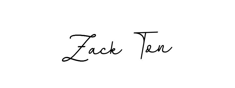 How to make Zack Ton name signature. Use BallpointsItalic-DORy9 style for creating short signs online. This is the latest handwritten sign. Zack Ton signature style 11 images and pictures png