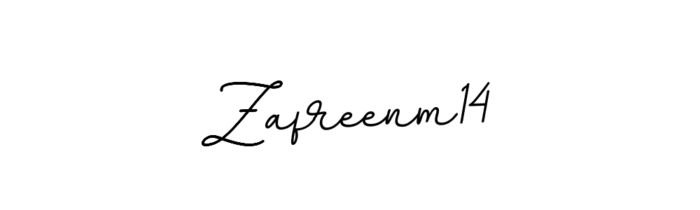 How to make Zafreenm14 name signature. Use BallpointsItalic-DORy9 style for creating short signs online. This is the latest handwritten sign. Zafreenm14 signature style 11 images and pictures png