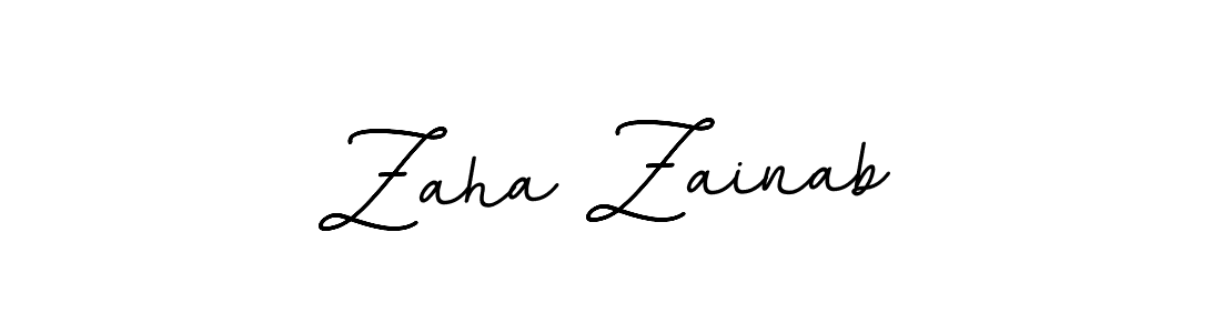 How to make Zaha Zainab name signature. Use BallpointsItalic-DORy9 style for creating short signs online. This is the latest handwritten sign. Zaha Zainab signature style 11 images and pictures png