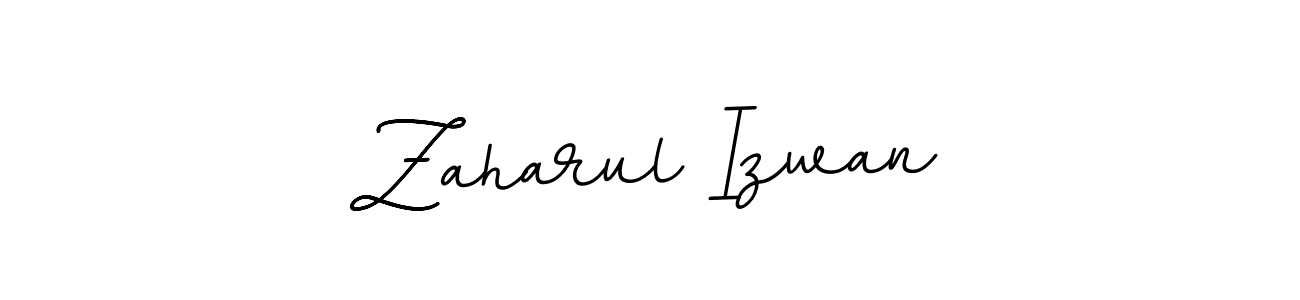 Make a beautiful signature design for name Zaharul Izwan. With this signature (BallpointsItalic-DORy9) style, you can create a handwritten signature for free. Zaharul Izwan signature style 11 images and pictures png