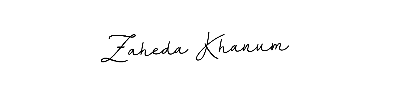 How to make Zaheda Khanum name signature. Use BallpointsItalic-DORy9 style for creating short signs online. This is the latest handwritten sign. Zaheda Khanum signature style 11 images and pictures png