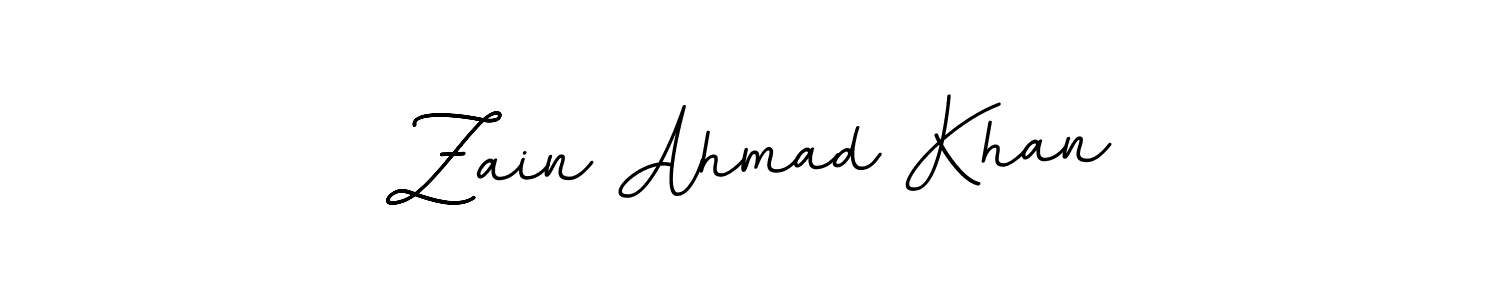 Make a beautiful signature design for name Zain Ahmad Khan. With this signature (BallpointsItalic-DORy9) style, you can create a handwritten signature for free. Zain Ahmad Khan signature style 11 images and pictures png
