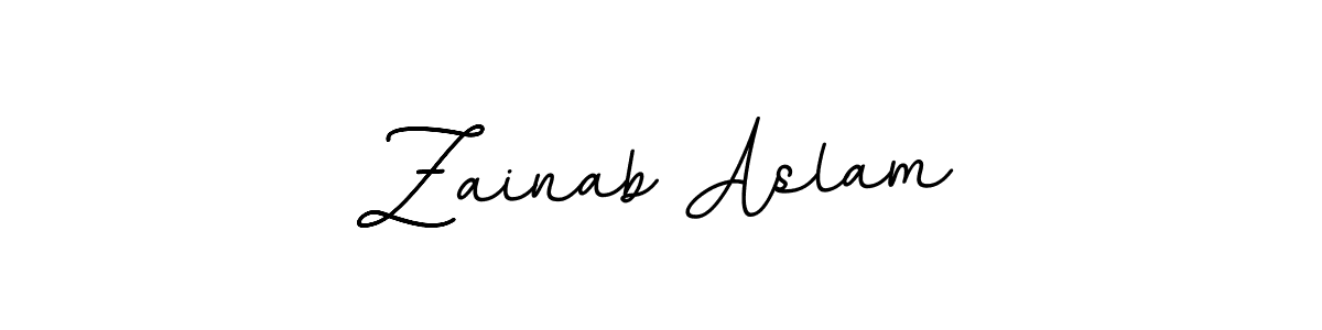 Create a beautiful signature design for name Zainab Aslam. With this signature (BallpointsItalic-DORy9) fonts, you can make a handwritten signature for free. Zainab Aslam signature style 11 images and pictures png