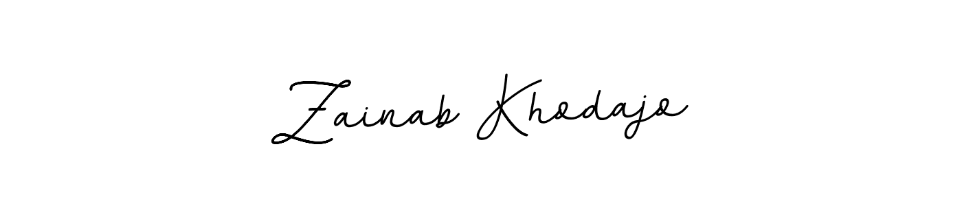 BallpointsItalic-DORy9 is a professional signature style that is perfect for those who want to add a touch of class to their signature. It is also a great choice for those who want to make their signature more unique. Get Zainab Khodajo name to fancy signature for free. Zainab Khodajo signature style 11 images and pictures png