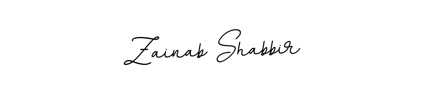 Make a beautiful signature design for name Zainab Shabbir. With this signature (BallpointsItalic-DORy9) style, you can create a handwritten signature for free. Zainab Shabbir signature style 11 images and pictures png