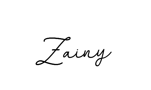 How to make Zainy name signature. Use BallpointsItalic-DORy9 style for creating short signs online. This is the latest handwritten sign. Zainy signature style 11 images and pictures png
