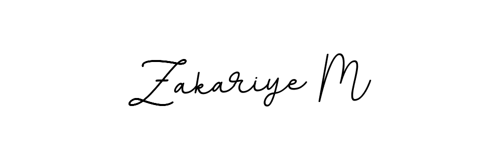 How to make Zakariye M name signature. Use BallpointsItalic-DORy9 style for creating short signs online. This is the latest handwritten sign. Zakariye M signature style 11 images and pictures png