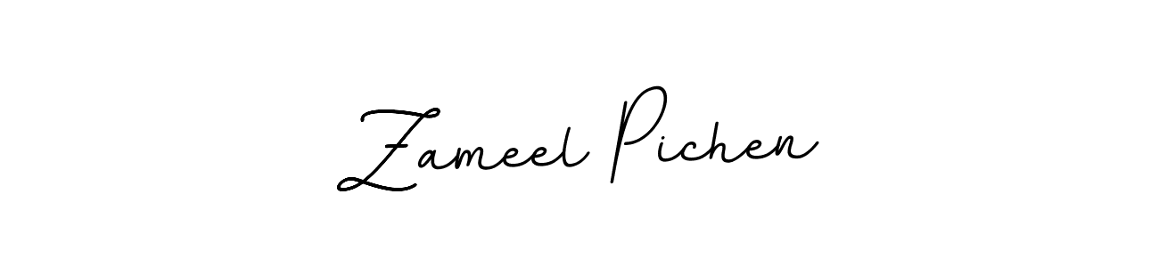 You should practise on your own different ways (BallpointsItalic-DORy9) to write your name (Zameel Pichen) in signature. don't let someone else do it for you. Zameel Pichen signature style 11 images and pictures png