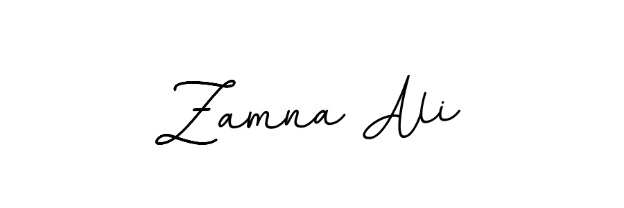 How to make Zamna Ali name signature. Use BallpointsItalic-DORy9 style for creating short signs online. This is the latest handwritten sign. Zamna Ali signature style 11 images and pictures png