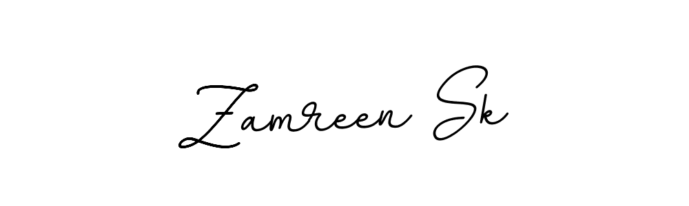 How to make Zamreen Sk name signature. Use BallpointsItalic-DORy9 style for creating short signs online. This is the latest handwritten sign. Zamreen Sk signature style 11 images and pictures png
