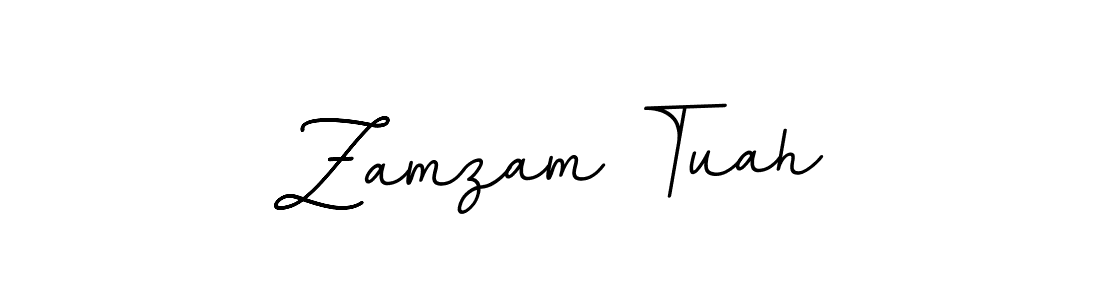 Create a beautiful signature design for name Zamzam Tuah. With this signature (BallpointsItalic-DORy9) fonts, you can make a handwritten signature for free. Zamzam Tuah signature style 11 images and pictures png