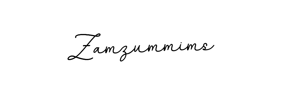 How to make Zamzummims name signature. Use BallpointsItalic-DORy9 style for creating short signs online. This is the latest handwritten sign. Zamzummims signature style 11 images and pictures png