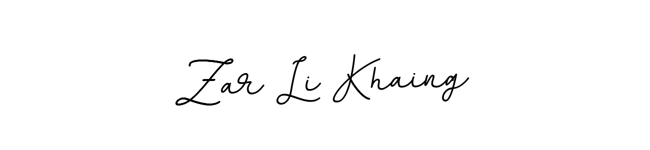 The best way (BallpointsItalic-DORy9) to make a short signature is to pick only two or three words in your name. The name Zar Li Khaing include a total of six letters. For converting this name. Zar Li Khaing signature style 11 images and pictures png