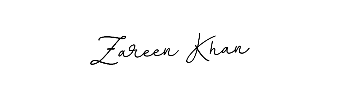 Make a beautiful signature design for name Zareen Khan. With this signature (BallpointsItalic-DORy9) style, you can create a handwritten signature for free. Zareen Khan signature style 11 images and pictures png