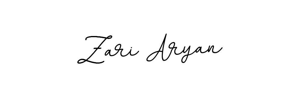 How to make Zari Aryan name signature. Use BallpointsItalic-DORy9 style for creating short signs online. This is the latest handwritten sign. Zari Aryan signature style 11 images and pictures png