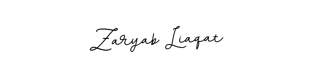 This is the best signature style for the Zaryab Liaqat name. Also you like these signature font (BallpointsItalic-DORy9). Mix name signature. Zaryab Liaqat signature style 11 images and pictures png