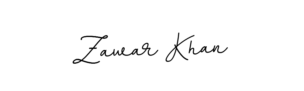 Create a beautiful signature design for name Zawar Khan. With this signature (BallpointsItalic-DORy9) fonts, you can make a handwritten signature for free. Zawar Khan signature style 11 images and pictures png