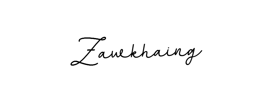 How to make Zawkhaing name signature. Use BallpointsItalic-DORy9 style for creating short signs online. This is the latest handwritten sign. Zawkhaing signature style 11 images and pictures png