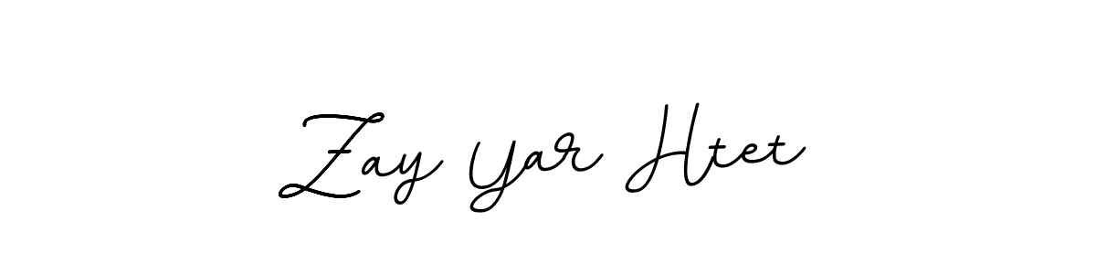 Use a signature maker to create a handwritten signature online. With this signature software, you can design (BallpointsItalic-DORy9) your own signature for name Zay Yar Htet. Zay Yar Htet signature style 11 images and pictures png