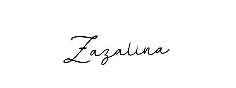 How to make Zazalina name signature. Use BallpointsItalic-DORy9 style for creating short signs online. This is the latest handwritten sign. Zazalina signature style 11 images and pictures png