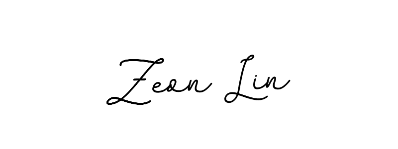 How to make Zeon Lin name signature. Use BallpointsItalic-DORy9 style for creating short signs online. This is the latest handwritten sign. Zeon Lin signature style 11 images and pictures png